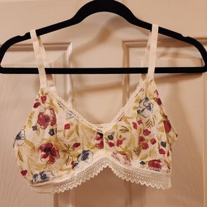 Auden sheer Women's bra floral pattern size large